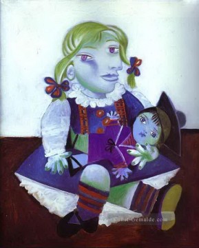  DOLL Kunst - Porträt von Maya mit ihrer Puppe 1938 Pablo Picasso